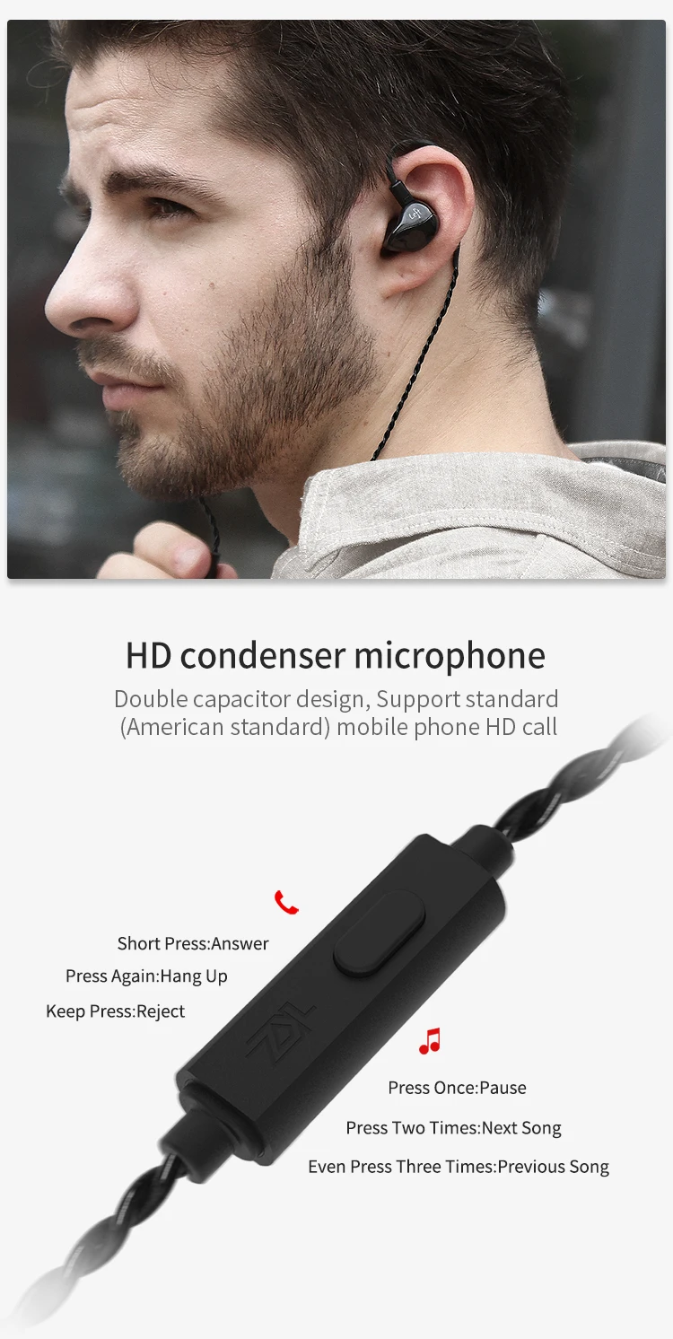 KZ ZS4 гибридная технология стерео наушники-вкладыши гарнитура арматура драйвер монитор наушники гарнитура для телефонов и музыки