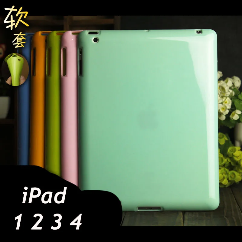 Для apple i pad 1 2 3 4 Мягкий чехол 9 7 дюймов сплошной цвет Силиконовый ТПУ