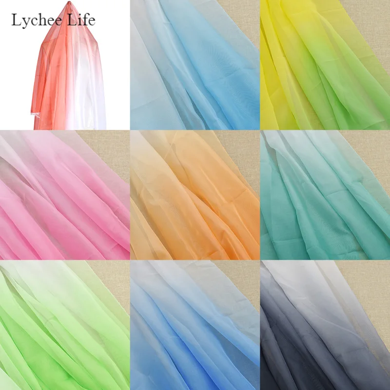 Lychee Life градиентный цвет 30D шифоновая Прозрачная Марля Омбре Ткань для шитья