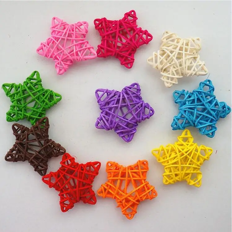 

20PCS 6CM Rattan Ball Star Colorful Sepak Takraw For Christmas Birthday Party & Home Wedding Party Decoration