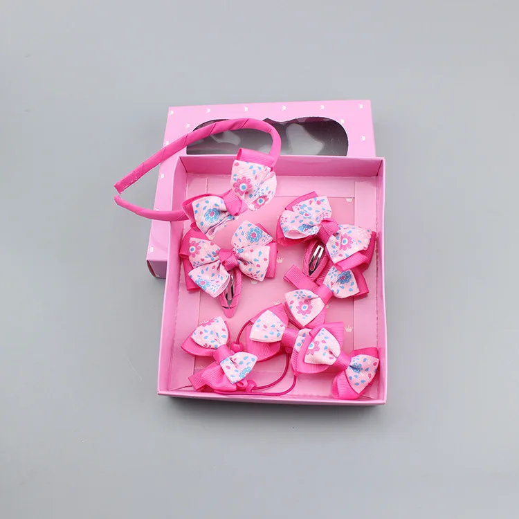 flower Милые детские аксессуары для волос, 8 шт., подарочный набор, слон, кролик, звезда, цветок для девочек, принцесса, шпильки заколка для волос, заколка, головной убор - Цвет: flower