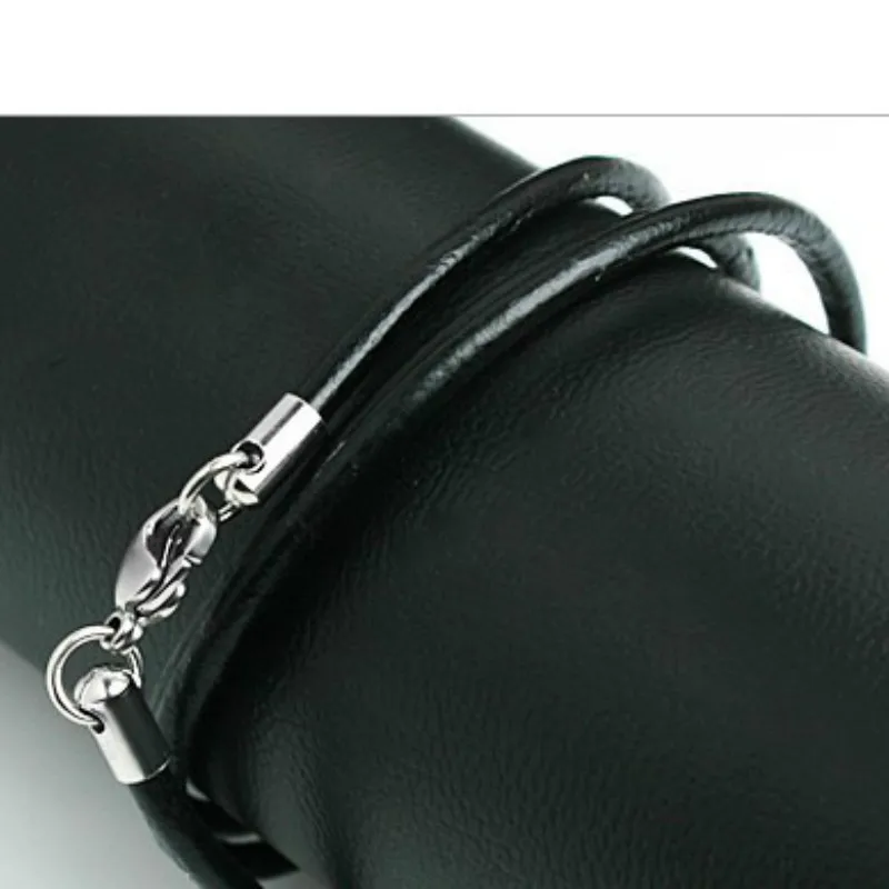 Ожерелье из кожаной веревки для мужчин и женщин одинарная цепочка с