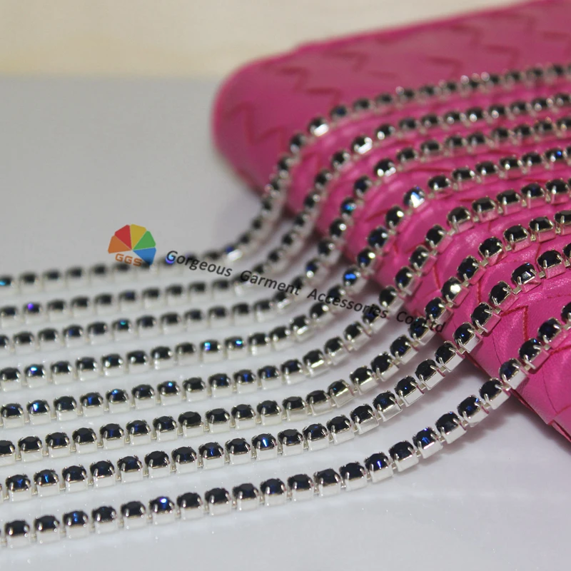 10 ярдов 4 мм темно синий Монтана закрытый Набор Кубок из горного хрусталя цепочка