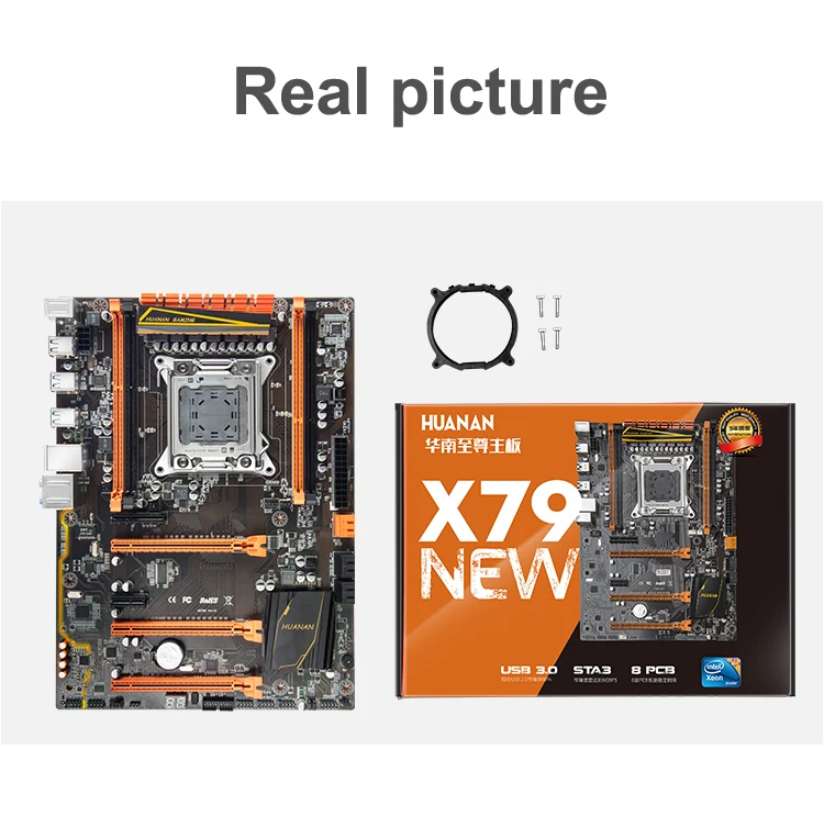 HUANAN Golden X79 материнская плата ver1.3 LGA 2011 ATX USB3.0 SATA3 PCI-E NVME поддержка 4*16G REG ECC память и процессор Xeon E5