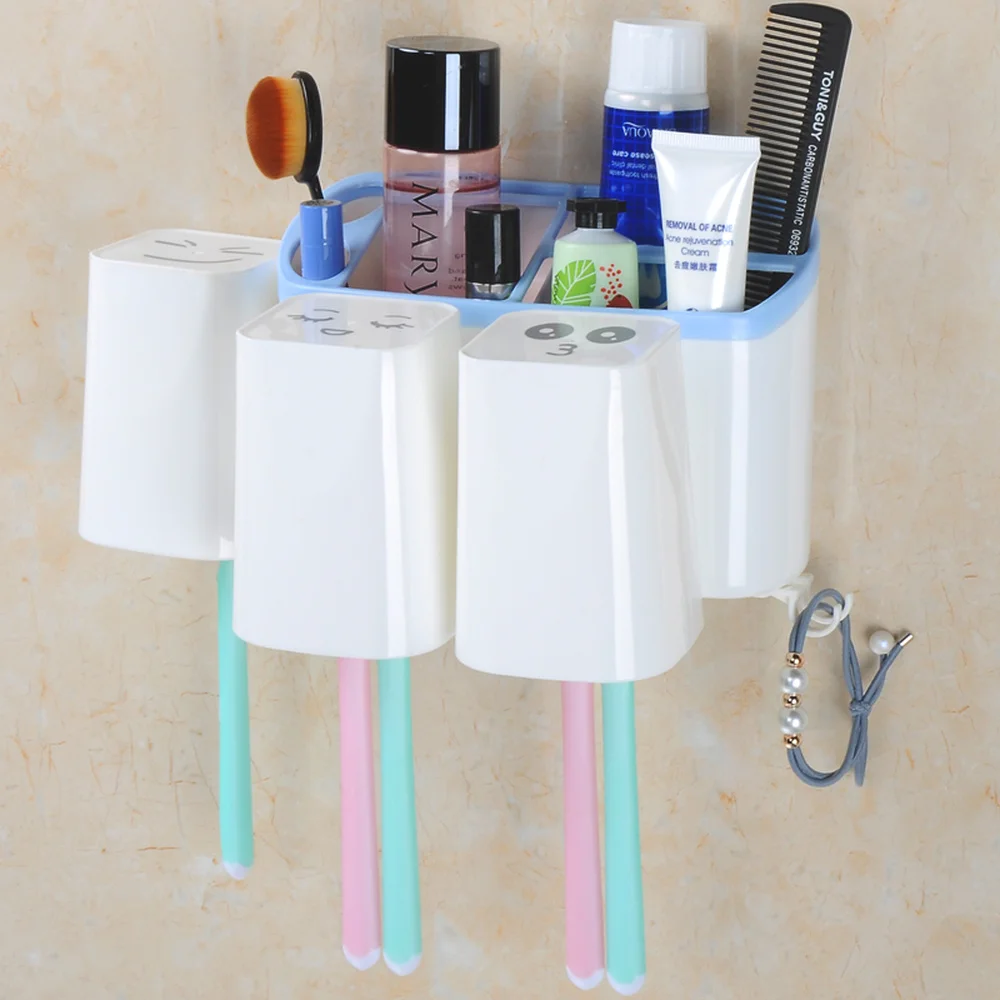 

A1 Toothbrush tube cup holder free punching cup set bathroom suction wall toothbrush holder wall hanging brush holder LO720530