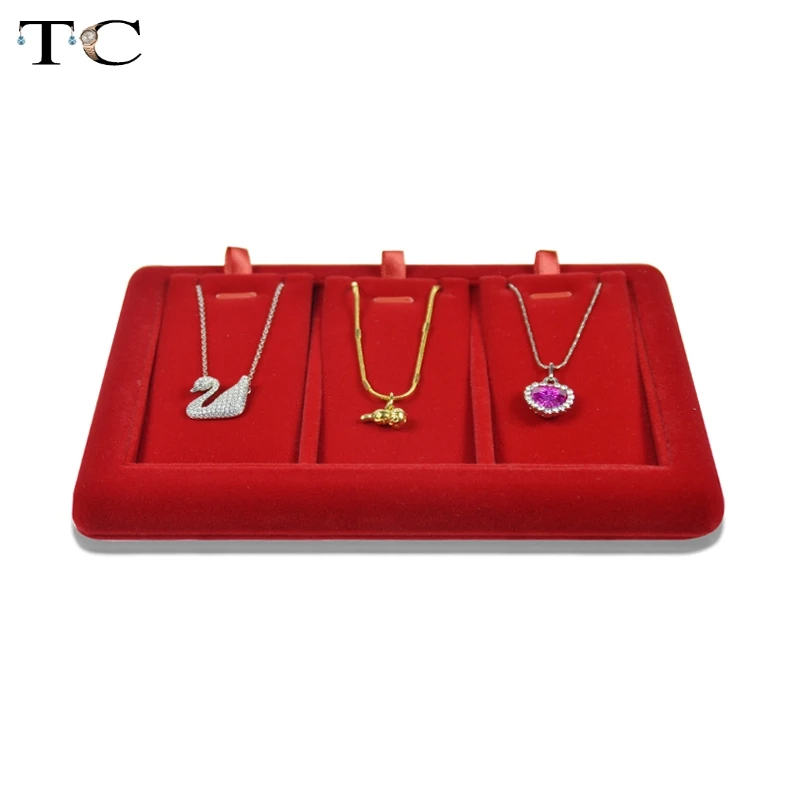 Красная бархатная Подставка для ювелирных изделий держатель подвесок