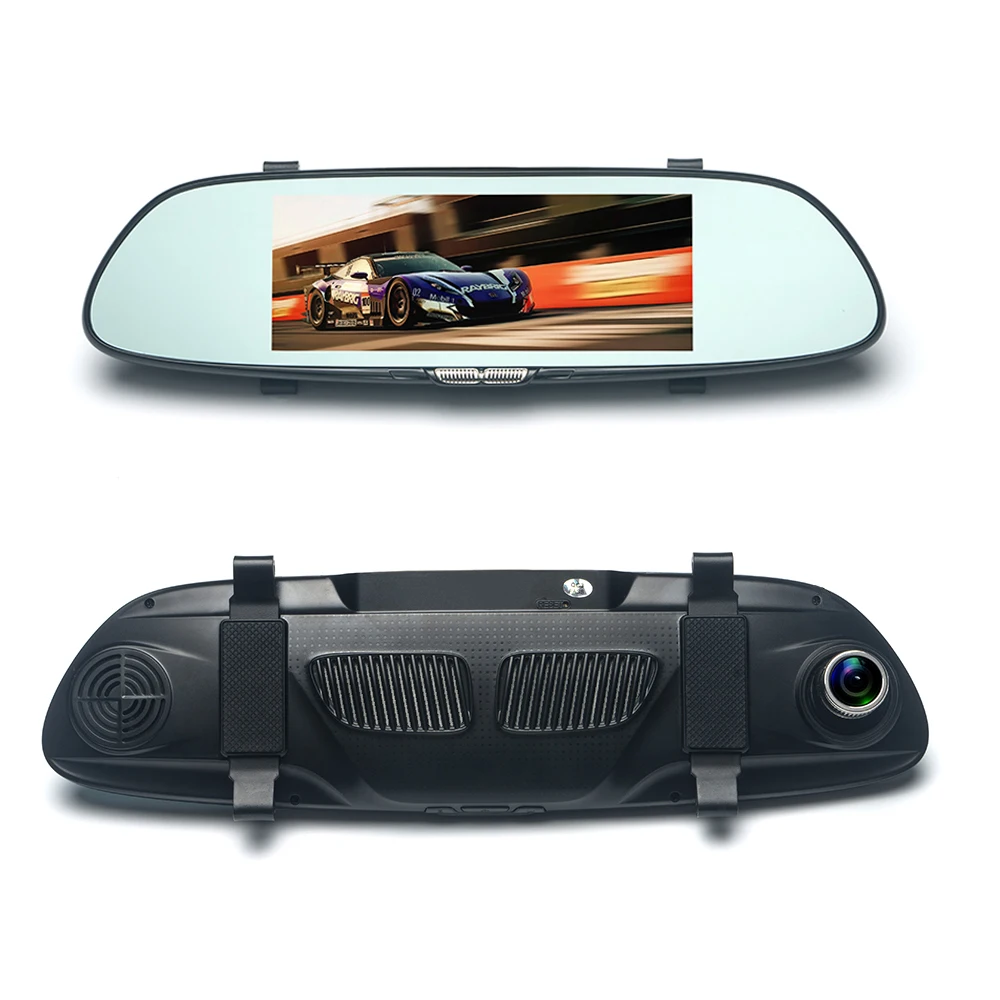 Podofo 7 &quotDash Cam 3g Автомобильный dvr зеркало Android 5 0 gps Bluetooth двойной объектив wifi заднего