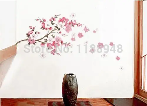 DIY Съемный Цветок сакуры Виниловая наклейка для спальни художественный декор