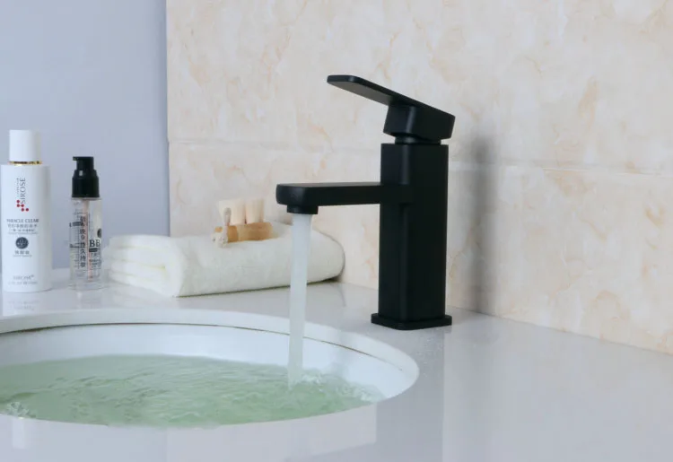 Античный Черный смеситель кран из латуни и никеля с матовой поверхностью