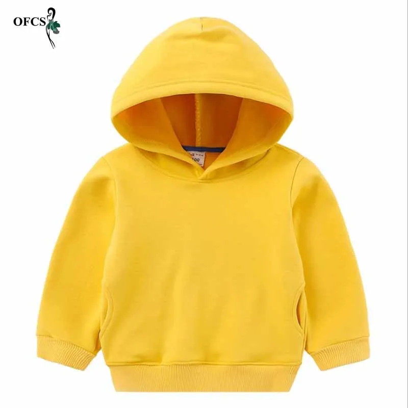 Зимние модные спортивные толстовки для мальчиков и девочек однотонная теплая