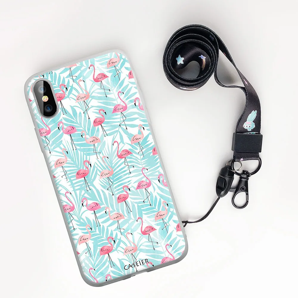 Caseier Фламинго чехол для iPhone 7 Plus 8 XR XS MAX задняя крышка X 6 S 5 5S SE Coque Funda Capa x xs max xr 6s