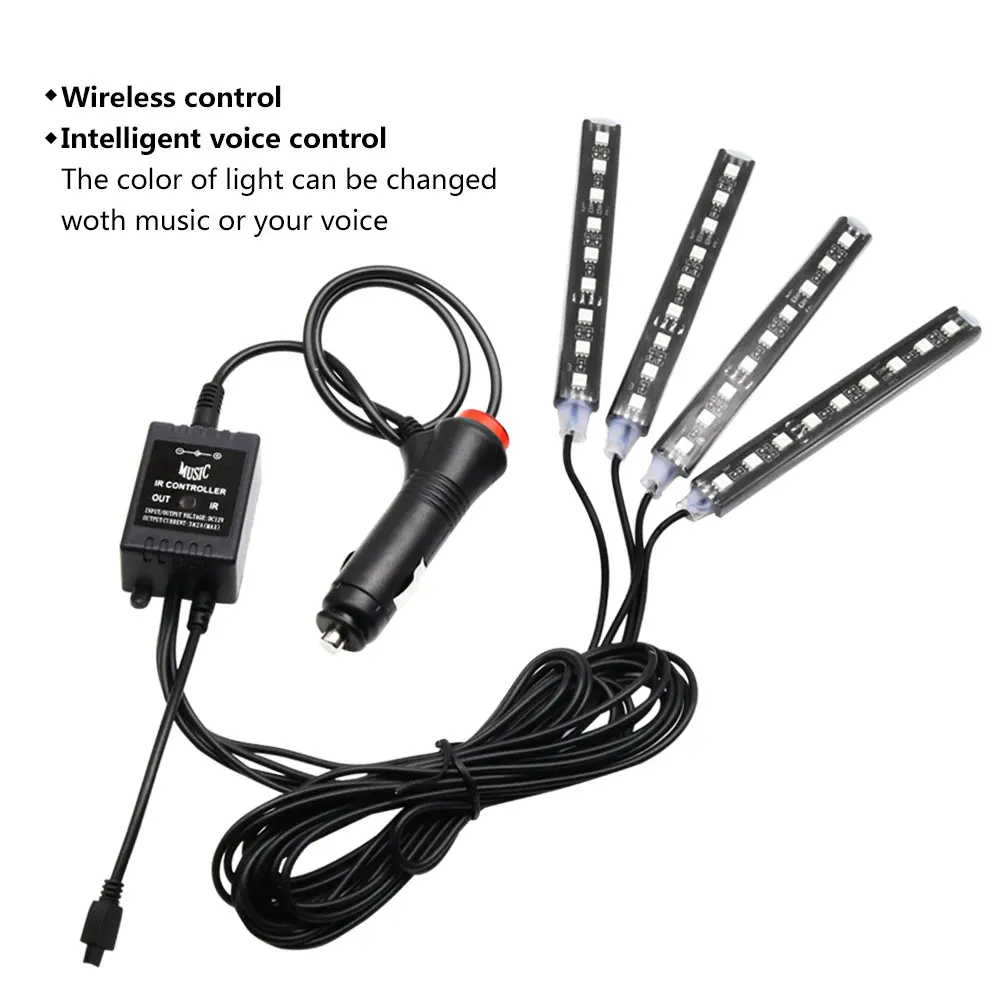 Светодиодная лента RGB для салона автомобиля 5050SMD цвета стайлинга декоративная