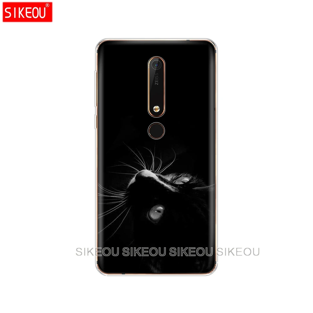Силиконовый чехол для телефона Nokia 5 3 6 7 PLUS 8 9 /Nokia 1 2 2018 черный кошачий глаз|Бамперы|