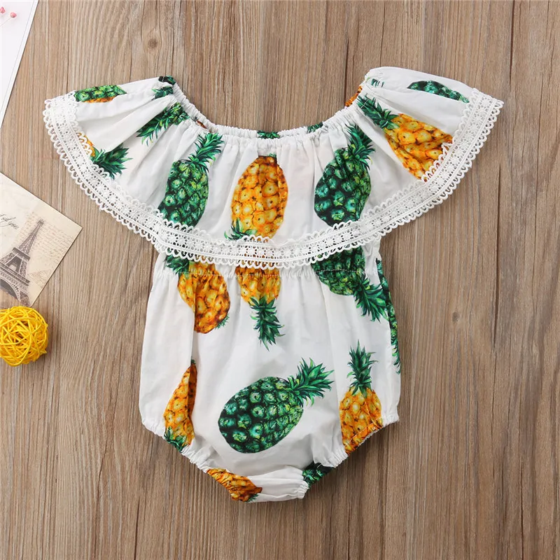 Pudcoco/Кружевное боди для новорожденных девочек с рисунком ананаса Модный