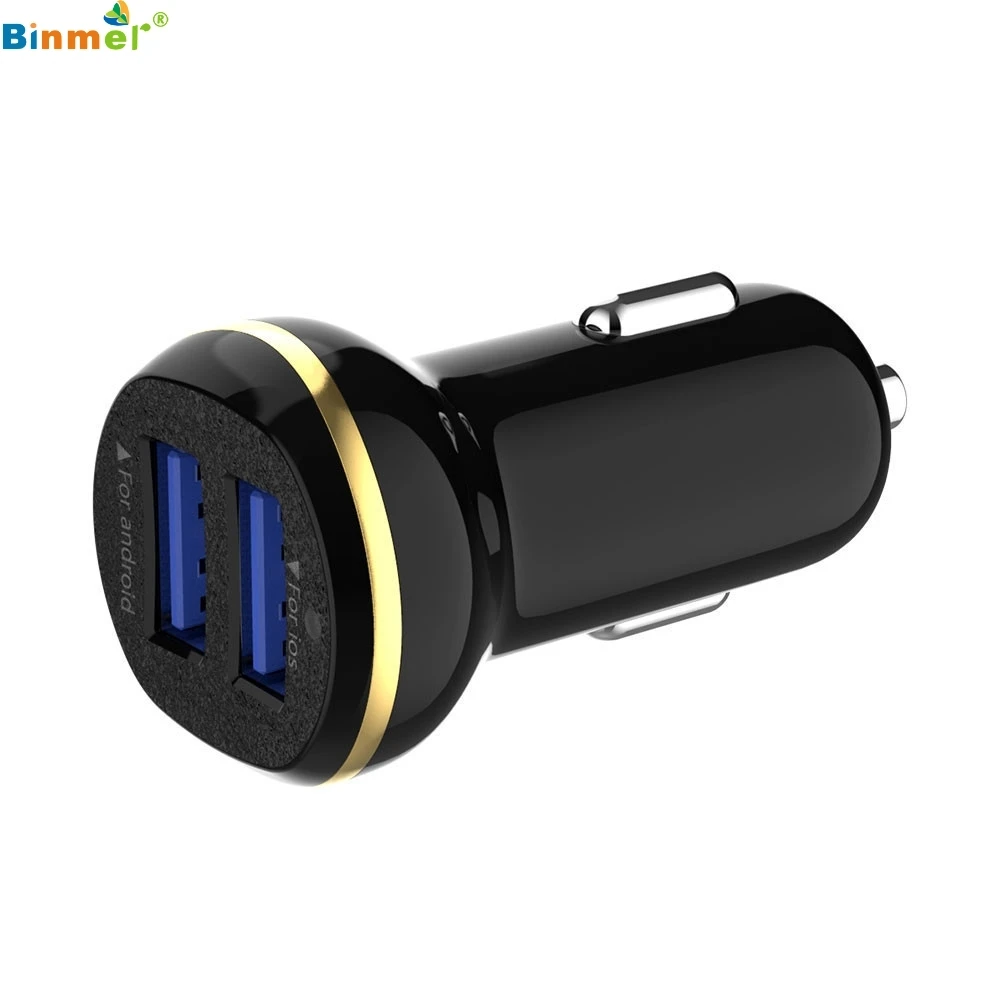 Binmer Новое модное умное светодиодное автомобильное зарядное устройство с двумя USB