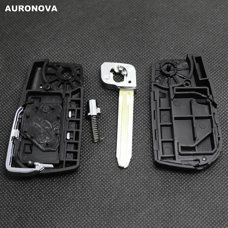 Auronva новое обновление флип складной ключ оболочки для Toyota Crown Camry Corolla Rav4 3 кнопки модифицированный чехол для дистанционного ключа от машины