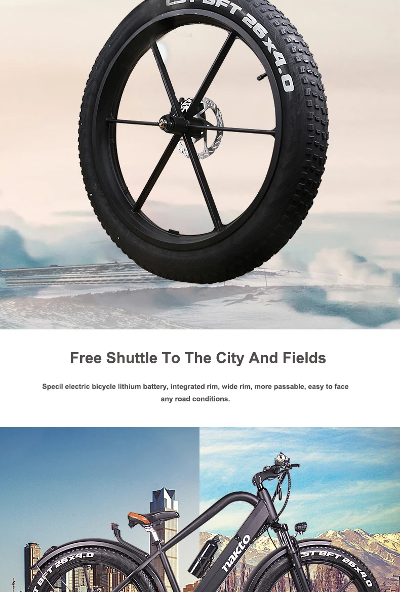 26 дюймов fat ebike 48V400W Электрический горный велосипед литиевая батарея снег пляж 4,0 fat tire Электрический велосипед SHIMANO7SPEED