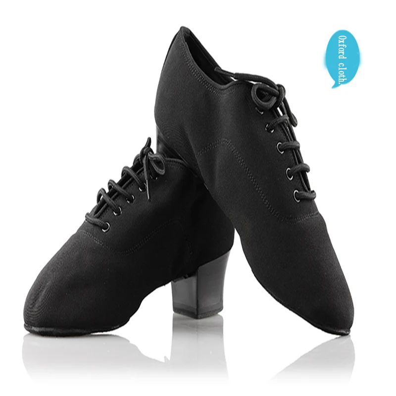 Sneakers Dance Shoes Ballroom Latin Shoes Jazz Men Shoes BD 419 Import patent leather Oxford cloth Black Wear-resistant Non-slip