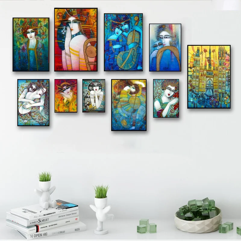 

Abstract Vintage Retro Women Canvas Art Prints Painting Wall Picture for Children Living Room Decor