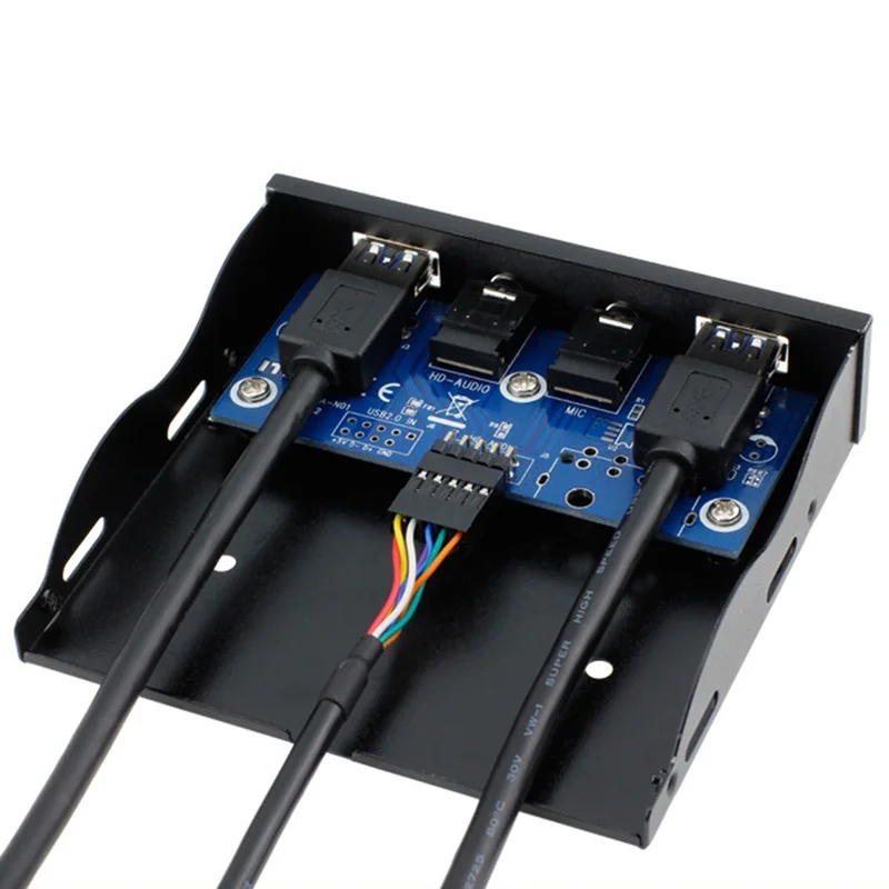 3 5 дюйма 2 USB A Hub + HD аудио на 20 контактный разъем Передняя панель привода ПК