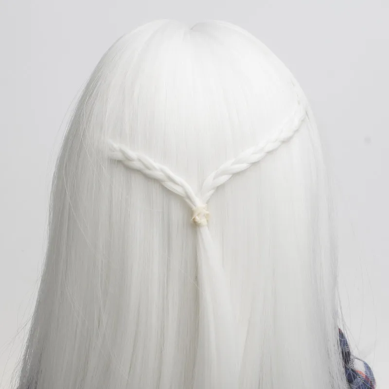 

Heat Resistant Wire Doll Hair High Quality Long Straight White Wigs for 18inch Height American Doll