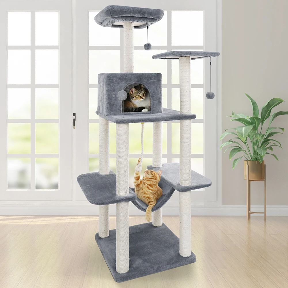 LargeToys Бытовая доставка забавная игрушка для кошек с лестницей деревянная