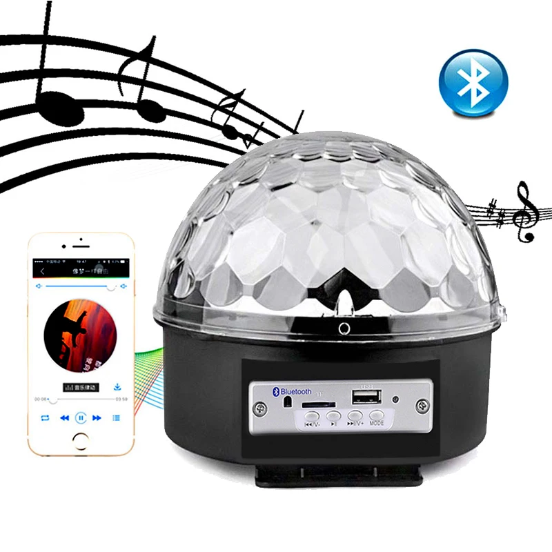 9 цветов светодиодный светильник шар для дискотеки mp3 плеер Bluetooth динамик