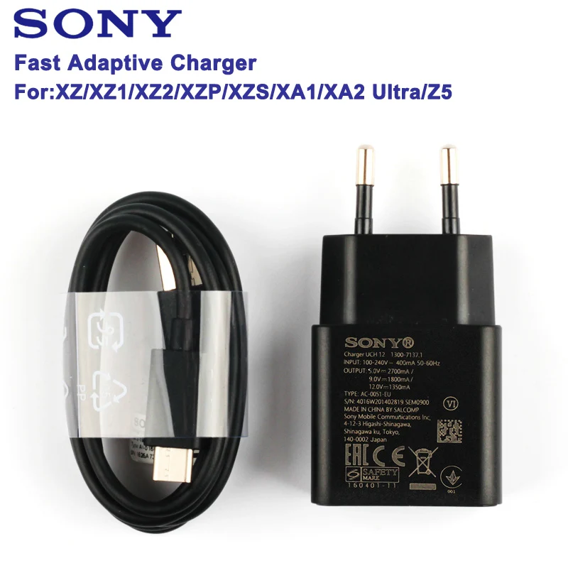 Оригинальное настенное зарядное устройство для быстрой зарядки sony UCH12 для sony Xperia XZ3 XZs XA2 Ultra H4233 type-C кабель адаптер для быстрой зарядки