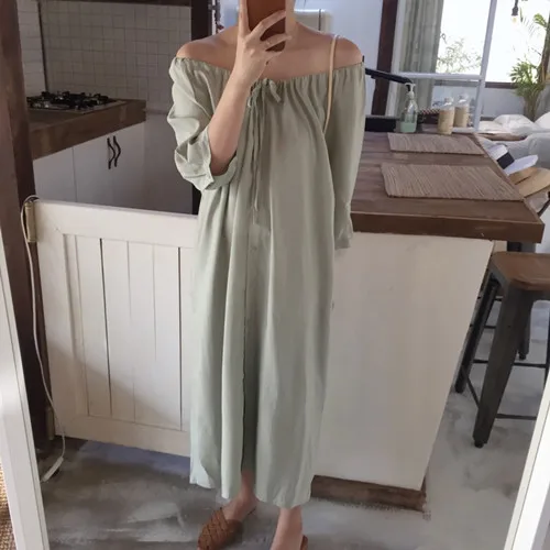 Новое летнее платье для девочек Винтаж со спущенными плечами Большие размеры