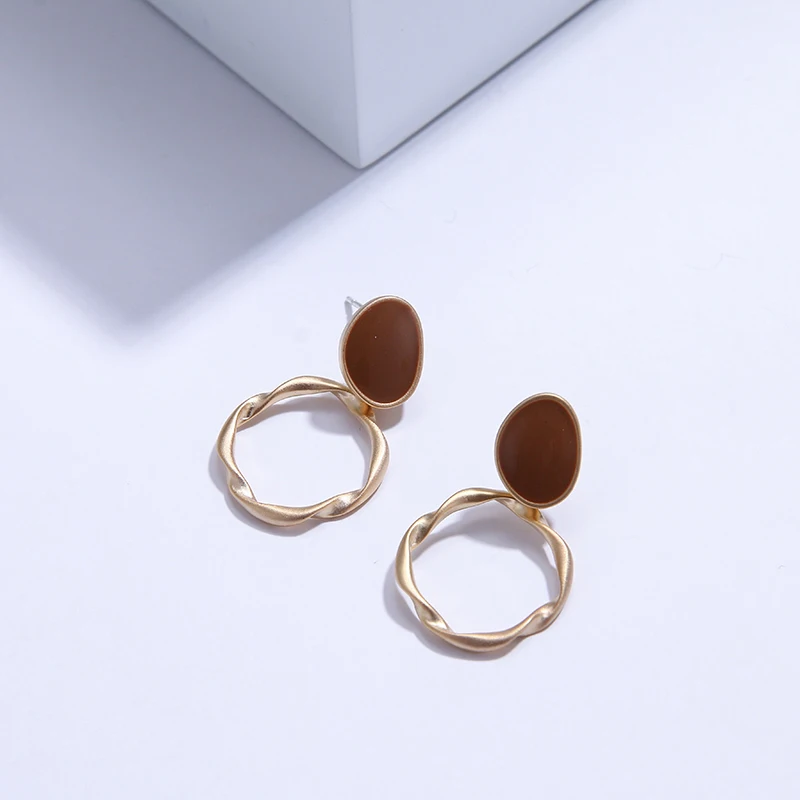 YMYW минималистичные трендовые круглые геометрические полые висячие серьги
