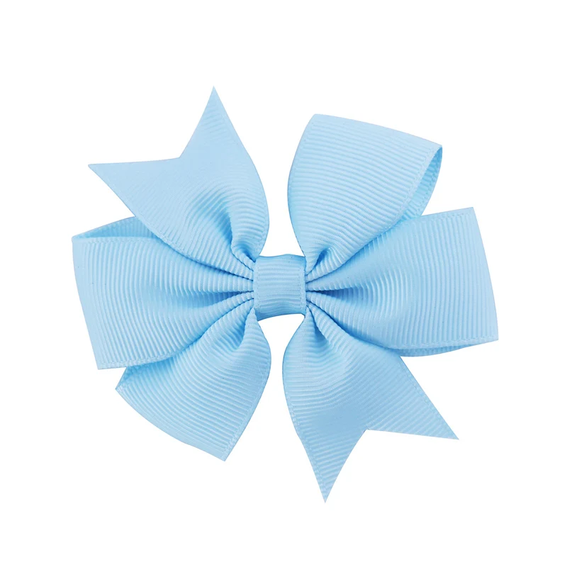17 Baby Blue 3 дюйма,, новинка, корсажная лента, твердый бант-бабочка, заколки для волос, заколки для волос для детей, девочек, новорожденных, аксессуары для волос - Цвет: 17 Baby Blue