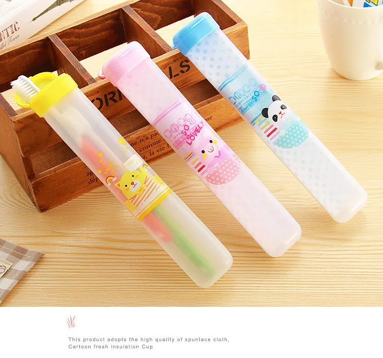 2 шт./лот зубная щетка с героями мультфильмов коробка защиты Зубная щётка трубки