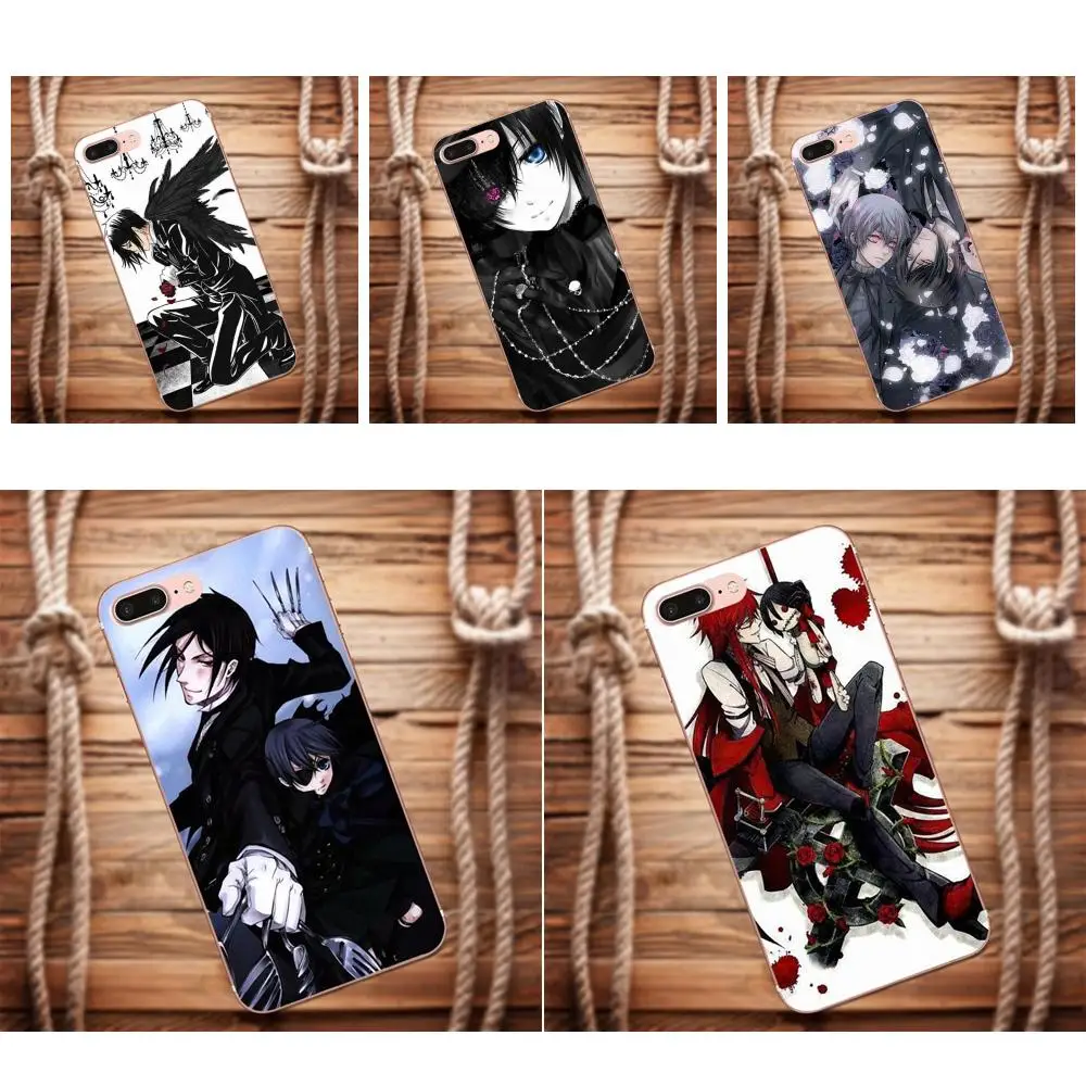 Чехлы Vvcqod из ТПУ для Apple iPhone 4 4S 5 5C 5S SE 6 S 7 8 Plus X Moto G G2 G3 аниме Черный дворецкий Kuroshitsuji