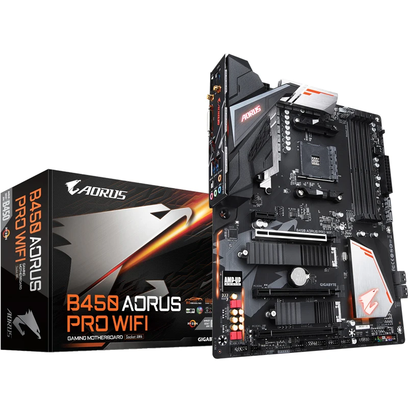GA-B450 AORUS PRO Материнская плата с wifi для Gigabyte B450 AORUS PRO WI-FI B450 AM4 DDR4 поддерживает R3 R5 R7 1700 2600 2700