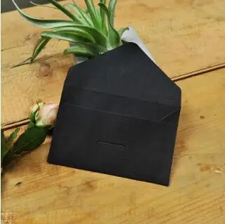 black 50 шт./лот, черно-белые бумажные конверты, винтажный Европейский стиль, конверт для карт, скрапбукинг, подарок - Цвет: black