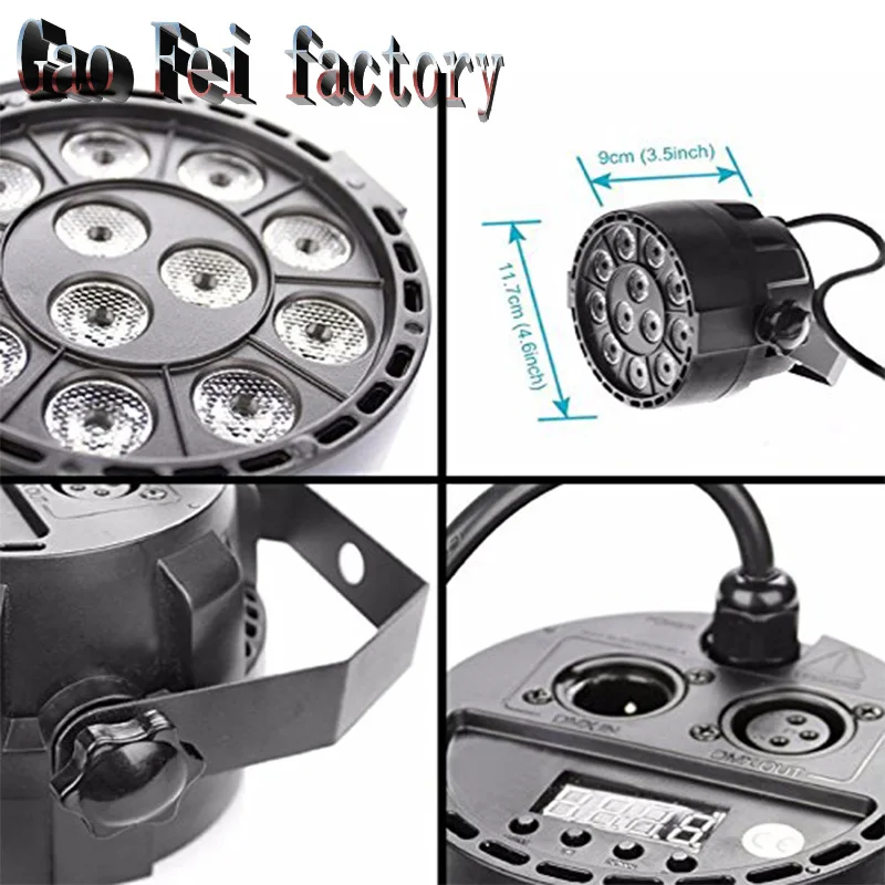 Led Flat Par Lyre Wash DMX сценическое освещение RGBW Sound светильник s Disco 12X3W Dj Equipment