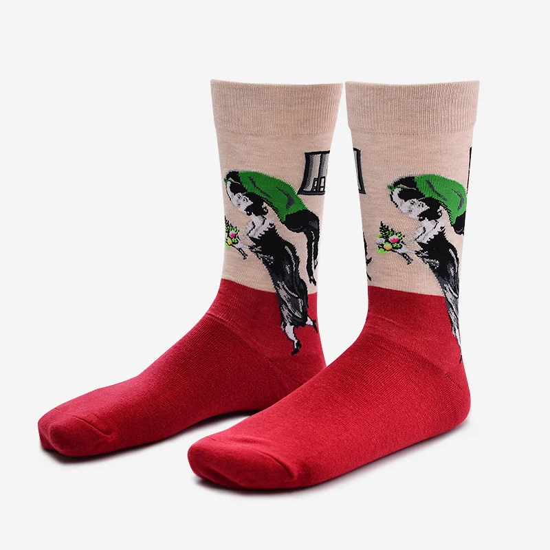 Socks 13 Женские хлопковые короткие носки «Богиня Свободы» британского герцога, забавные носки в стиле ретро, абстрактная живопись маслом - Цвет: Socks 13
