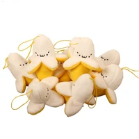 10pcs 7cm new cheap yellow banana plush toy doll string rope stuffed toy plush wedding bouquet doll toy