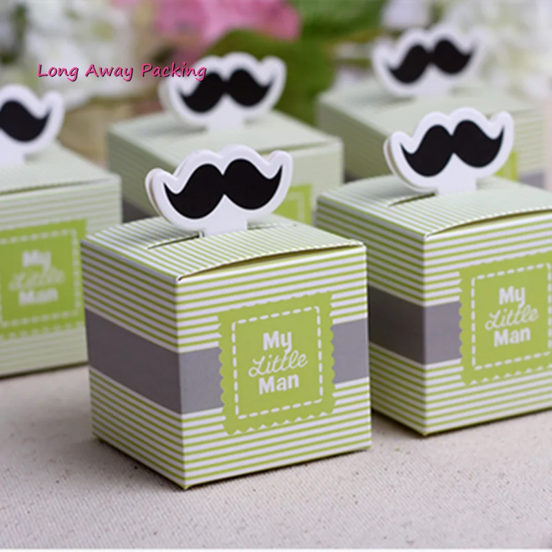 

10Pcs/Lot Mustache Sailboat Tie Candy Box Birthday Party Decorations Kids Wedding Box Decorative Supplies