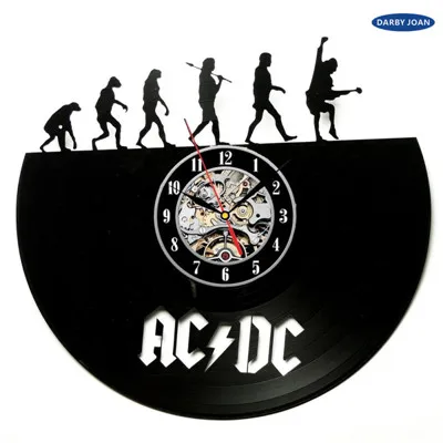 4 Винил часы Эволюция AC/DC e современные настенные часы винил часы уникальный декор стен - Цвет: 4