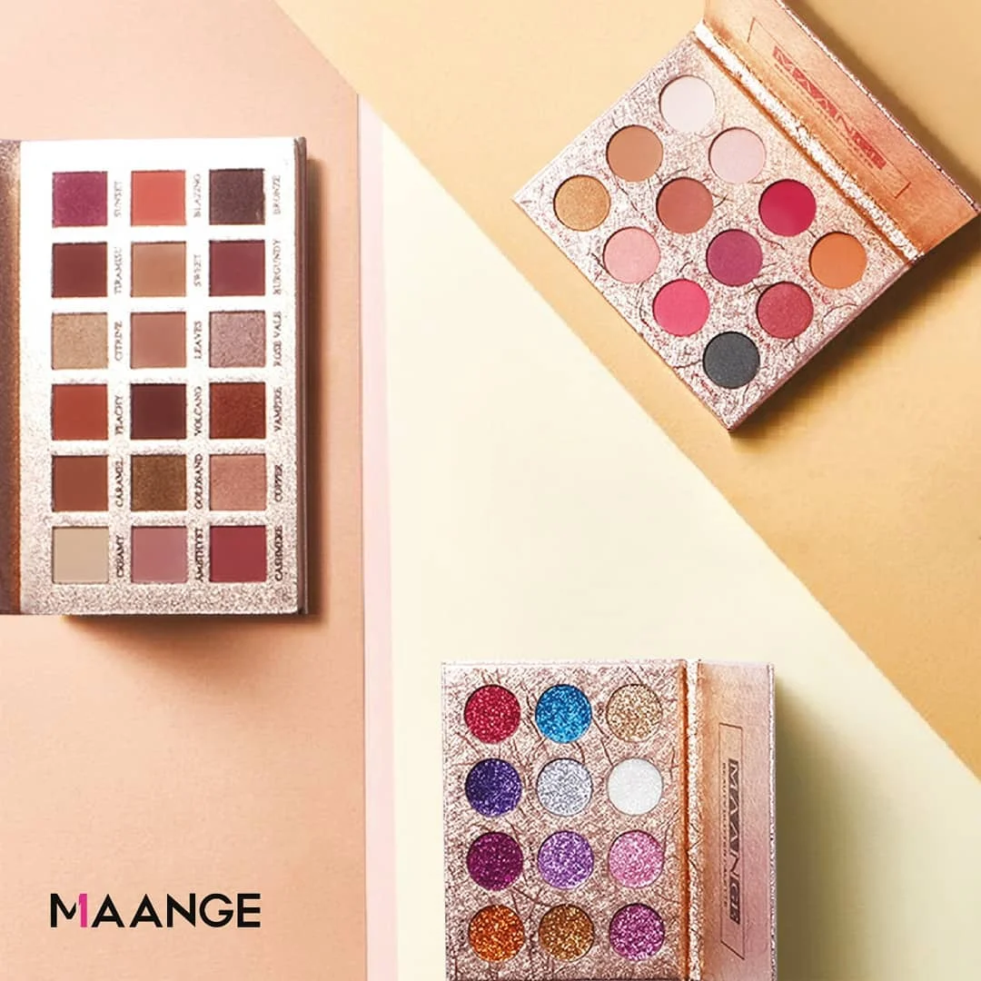 MAANGE 12/18 цвет мерцающий блеск Тени для век порошок матовые тени для век косметический макияж Brochas Maquillaje Pinceaux Maquillage