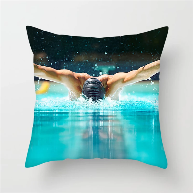 Чехол на подушку Fuwatacchi для плавания в спортивном стиле наволочка бассейна с