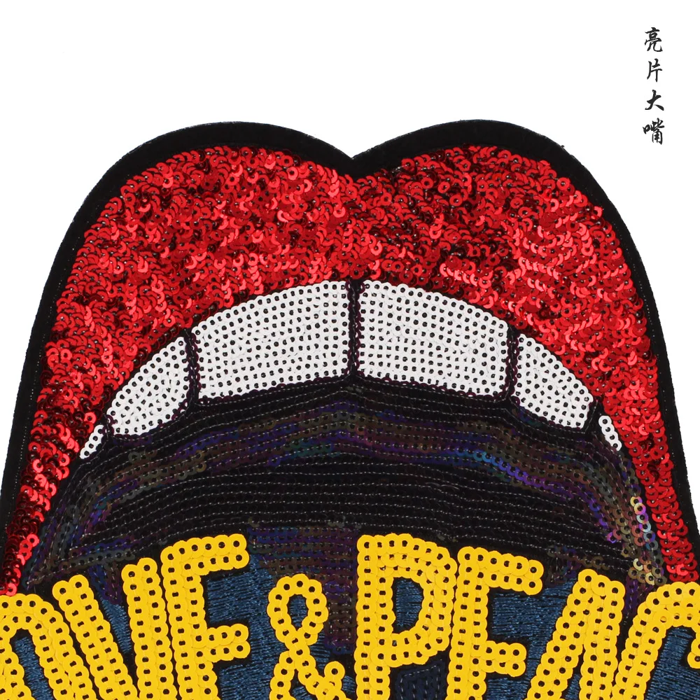 10pcs Large size mouth and letter embroidery cloth patches sew on for | Дом и сад
