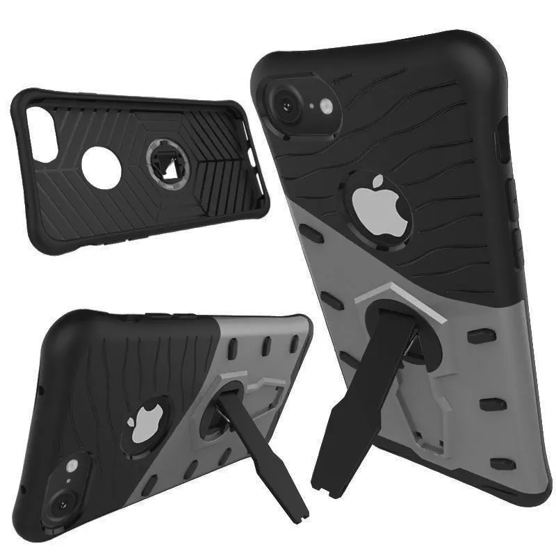 Амортизирующий чехол для iphone 7 4 дюйма черный Hyrbid с вращающейся подставкой