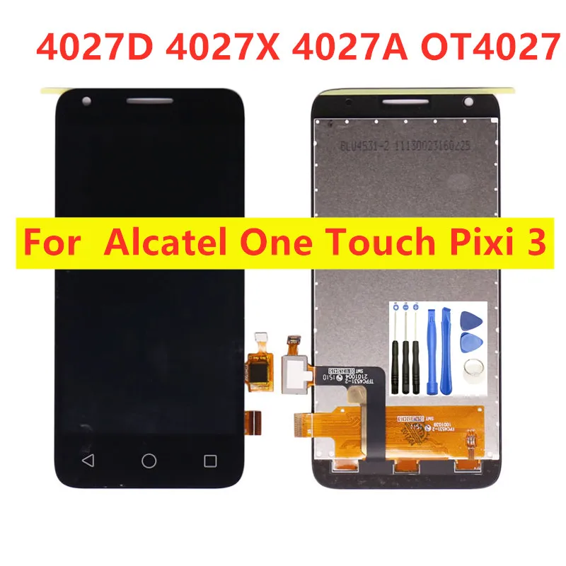 Для Alcatel One Touch Pixi 3 4027D 4027X 4027A OT4027 4027 сенсорный экран сенсор в сборе + ЖК-дисплей
