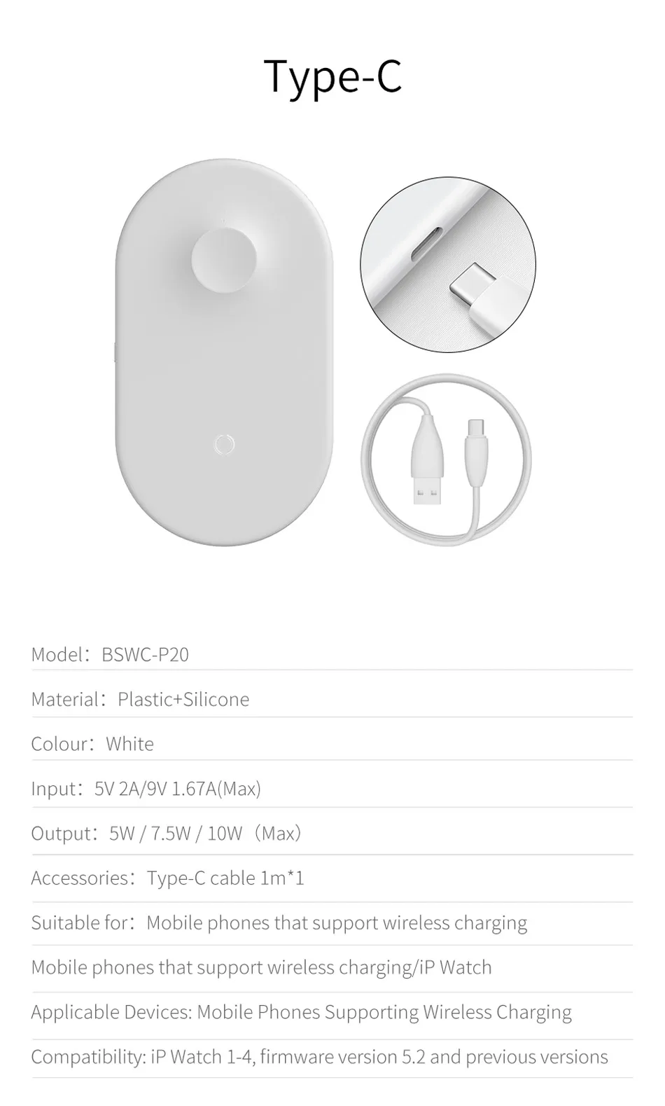 Baseus 2 в 1 Беспроводное зарядное устройство для iPhone X XS Max XR Apple Watch 3 2 зарядное устройство для samsung S8 S9 10 Вт быстрая Беспроводная зарядная площадка