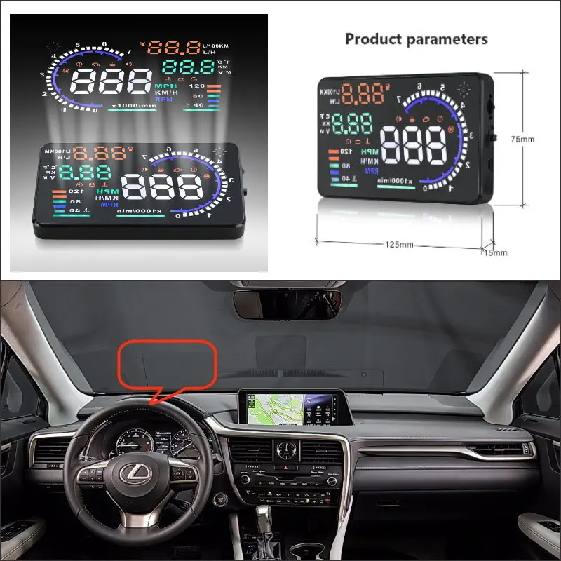 Car Head Up Display HUD Projector Accessories Windshield For Lexus LX RX 450H RX350 LX570 2015 2016 Safe Driving Screen