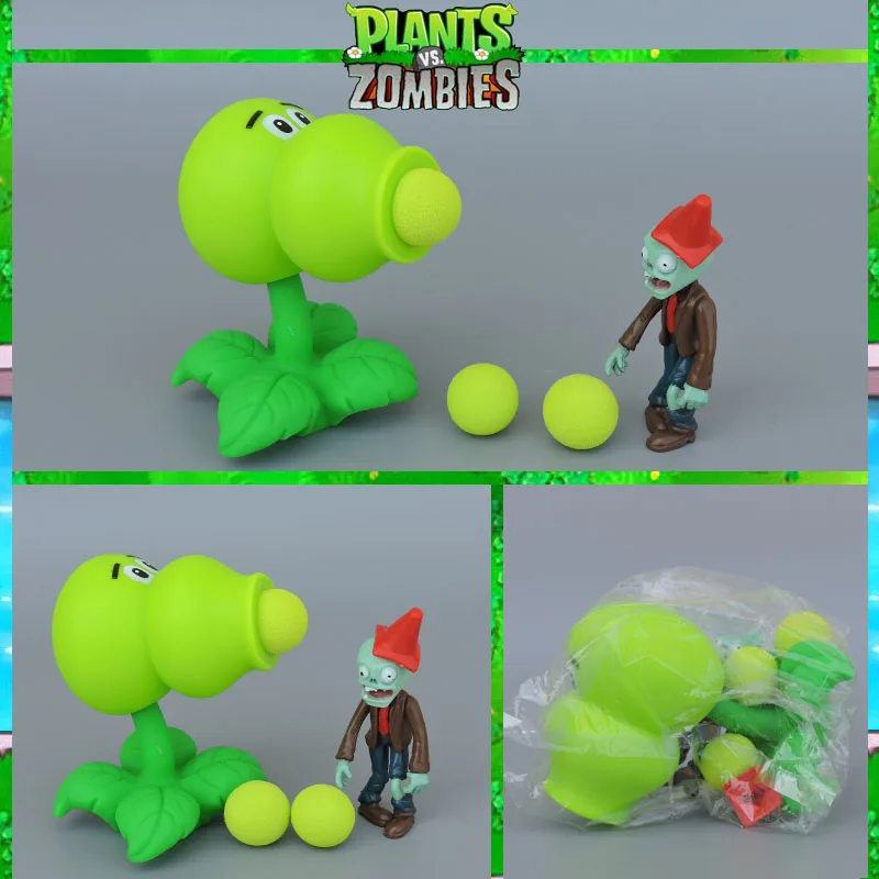21 стиль PVZ Растения против Зомби Peashooter ПВХ фигурка модель игрушки подарки игрушки для детей Высокое качество в OPP мешок