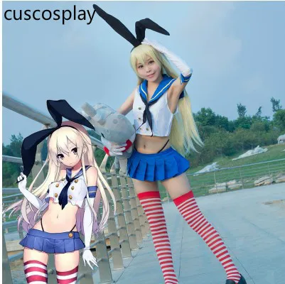 Аниме Kantai Collection Shimakaze униформа косплей костюм Бесплатная доставка наряд платье с