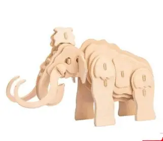 Mammoth DIY Дети 3D деревянные пазлы животных модель самолета сборки строительные наборы Развивающие игрушки для детей - Цвет: Mammoth